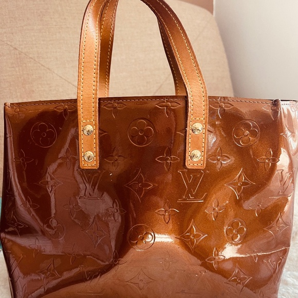 LOUIS VUITTON Bronze Monogram Vernis Copper Reade PM Bag - Picture 1 of 2